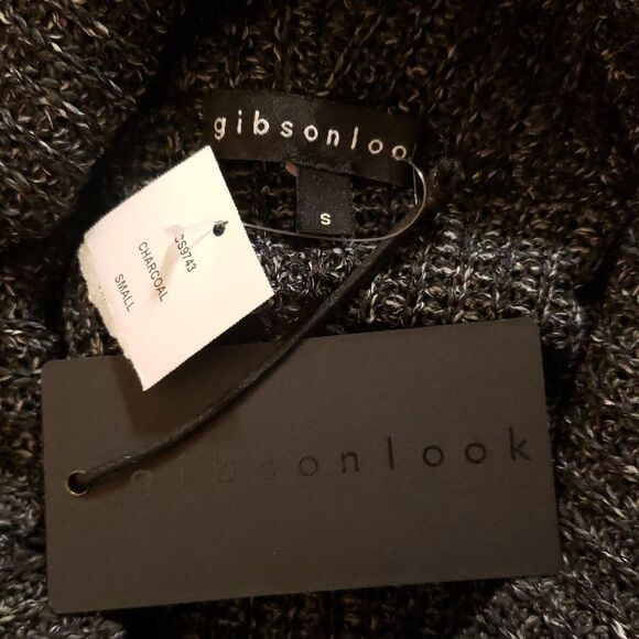 Gibsonlook Womens Flare Sleeve Cowl Neck Charcoal Grey Sweater Size Small‎ NWT - Picture 2 of 4